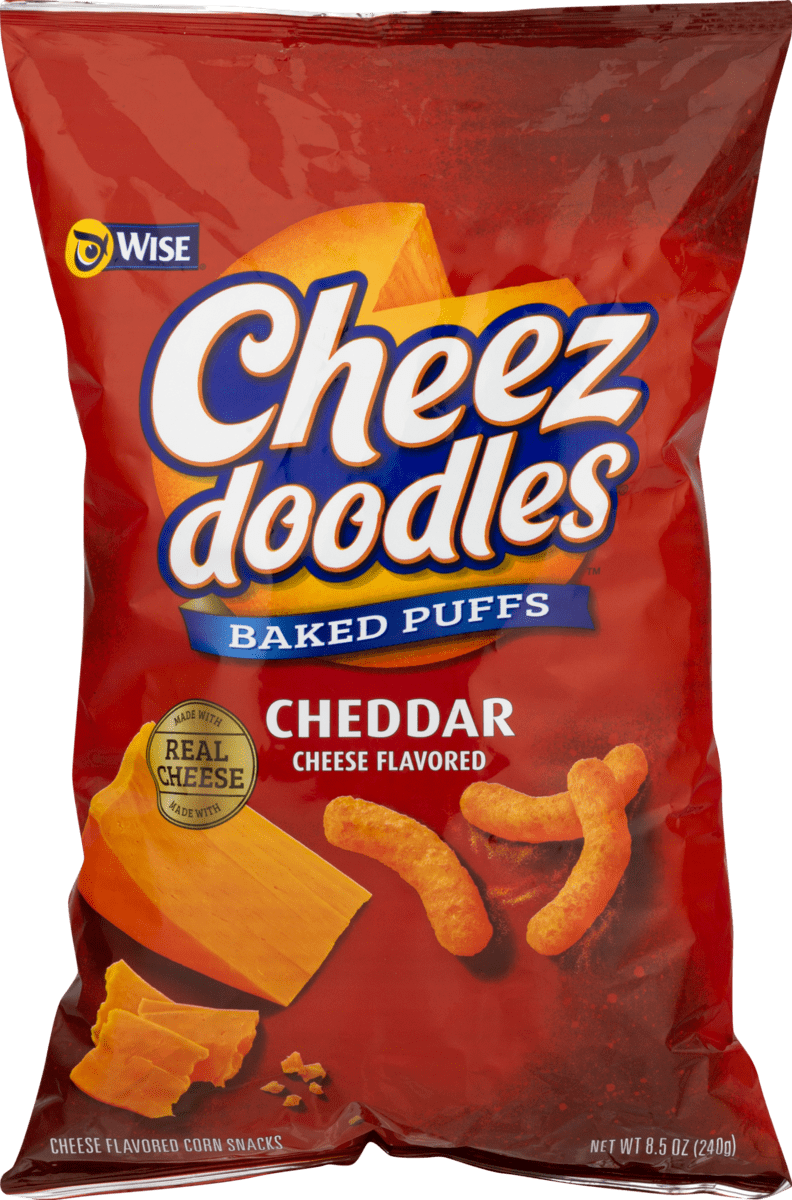 Wise Foods Cheddar Cheese Doodles Baked Puffs 8.5 oz. Bag (3 Bags