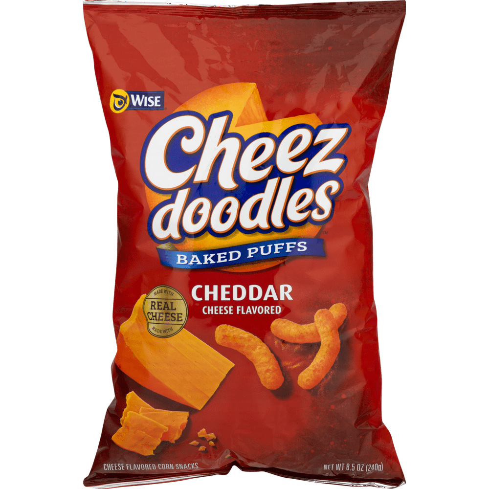 Wise Foods Cheddar Cheese Doodles Baked Puffs 8.5 oz. Bag (3 Bags