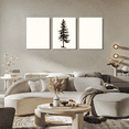 thumbnail image 2 of 2D Flat 3pcs, Bohemian Nordic style Art, Black and White Pine Tree Prints, Modern Forest Wall Decor, Minimalist Eclectic Art, Rustic Nature Deco 12*16inch*3pcs, 2 of 5