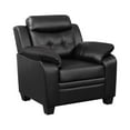 thumbnail image 4 of Coaster Company 3 Piece Contemporary Faux Leather Living Room Set Black, 4 of 5