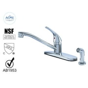 WMF-8348Z-CP - Hybrid Metal Deck Kitchen Sink Faucet Single Handle, Ceramic Cartridge with Side Spray