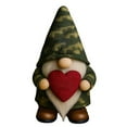 thumbnail image 2 of Military Commemorative Cute Dwarf Ornament Decoration, Handcrafted Cloth Gnome with Camouflage Hat White Beard and Red Heart-Shaped Ornament, Perfect for Home Display Gift Giving and Military, 2 of 4