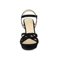 thumbnail image 6 of BLISSFUL STEP Women's Strappy Platform Slingback Stiletto Heels Sandals Black 9, 6 of 8