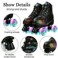 thumbnail image 3 of EONROACOO Roller Skates Double Row Leather Shiny Quad Skates for Teen Adult(Lightning Black, Women 7.5/Men 7), 3 of 10