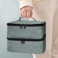 thumbnail image 3 of Bolsa De Maquillaje,Doble Capa Organizador De Esmalte De Uñas con Capacidad para 30 Botellas (15ml) Y Una Lámpara De Uñas,con Secciones De Almacenamiento (Gris), 3 of 5