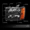 thumbnail image 5 of DNA Motoring For 07-14 GMC Sierra 1500 2500 3500 HD Black Amber Corner Headlight Lamps Pair, 5 of 6