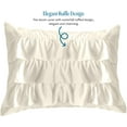 thumbnail image 4 of 500-Thread Count Egyptian Cotton 3-PCs Multi Ruffle Duvet Cover, With Zipper Closure & Corner Ties - Twin/Twin-XL Size ( 68 x 90 ) Inches, (Ivory), 4 of 5