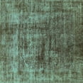 thumbnail image 1 of Ahgly Company Machine Washable Indoor Square Solid Turquoise Blue Modern Area Rugs, 8' Square, 1 of 4