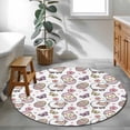 thumbnail image 4 of Easter 3ft Area Rug, Cute Cartoon Sheep Chick Eggs Flowers Butterfly Washable Non-Slip Small Round Rugs for Entryway Bedroom Kitchen, Soft Circle Carpet for Dining Room, Playroom Nursery Rug, 4 of 9
