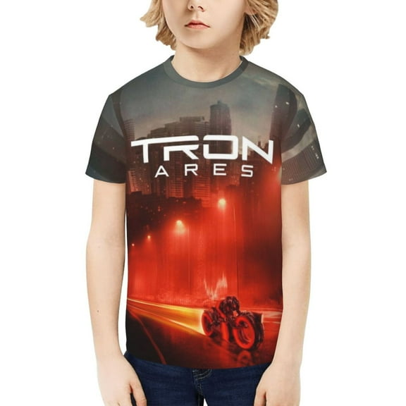 Tron：Ares Movie Teen Cotton T-Shirt Short Sleeve Crew Neck Tee Shirts Casual Tops