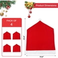 thumbnail image 2 of Christmas Chair Covers Set of 4,Red and White Santa Claus Hat Chair Back Covers for Xmas Holiday Festival Indoor Kitchen Bar Counter Stools Decorations Dining Room Table Decor, 2 of 6
