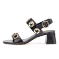 thumbnail image 3 of YDN Women Open Round Toe Cutout Studded Sandals Buckle Strap Low Chunky Heels Comfortable Outdoor Dressy Shoes Size 7 Black, 3 of 4