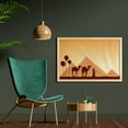 thumbnail image 2 of Dune Wall Art with Frame, Sandy Pyramids Camels Caravan Egyptian Culture Vibes, Printed Fabric Poster for Bathroom Living Room, 35" x 23", Brown Chestnut Brown, by Ambesonne, 2 of 2