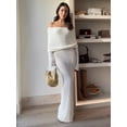thumbnail image 2 of Knit Hollow Out Off The Shoulder Dress Women 2024 Spring Summer Slim Long Sleeve Sexy Beach Party Female Long Dresses Streetwear, 2 of 6