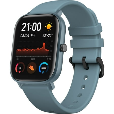 Amazfit - GTS Smartwatch 42mm Aluminum - Steel Blue With Silicone Band