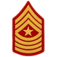 thumbnail image 2 of United States Marine Corps (USMC) Chevron female gold embroidered on red Sergeant Major (SGTMAJ), 2 of 6