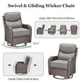 thumbnail image 3 of Planntonneo Outdoor Swivel Rocker Patio Chairs with 6 inch Thick Cushions, Patio Swivel Glider Chairs Set of 2 for Porch Balcony Deck, Brown/Grey, 3 of 9