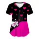 thumbnail image 3 of Uniforme de enfermera Sanrio con estampado de dibujos animados para mujer, camiseta de manga corta con cuello en V y bolsillo, ropa de calle Kawaii, moda de Hello Kitty, 3 of 6
