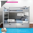 thumbnail image 2 of Max & Lily Solid Wood Twin over Twin Bunk Bed for Kids with Underbed Storage Drawers, 2 of 11