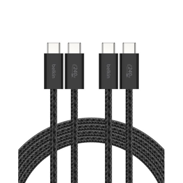 Cable USB C a USB C, paquete de 2 unidades de Belkin, 2 m, 240 W, para iPhone 16