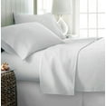 thumbnail image 3 of 3-PC White Twin Eco-Friendly Premium Bed Sheet Set, Deep Pocket and Ultra Soft Solid Sheets Made of Viscose from Natural Bamboo, 3 of 3