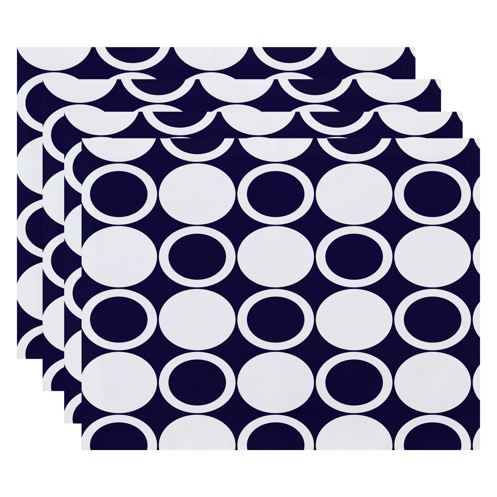 Simply Daisy, 18 x 14 inch, Small Modcircles, Geometric Print Placemat (Set of 4), Purple