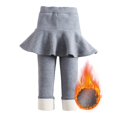 thumbnail image 2 of Tanhomme Girls Cotton Fleece Lined Leggings Thick Thermal Pants Warm Tights Winter Children Pants Girls Plus Fleece Thick Leggings Winter Two Culottes Large Children Solid Color Pants, 2 of 7