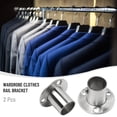 thumbnail image 2 of Mosiee 2Pcs/Set Stainless Steel Flange Socket Closet Rod End Support Wardrobe Curtain Cloth Rod Seat Round Tube Bracket Storage Holder, 2 of 9