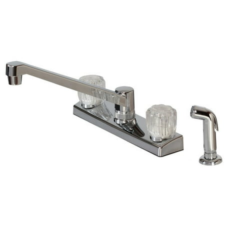 Accents Wall Mount Kitchen Faucet - Hardware House Double Handle Deck Mounted Kitchen Faucet with Spray