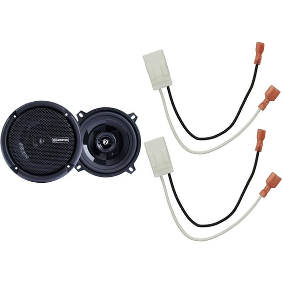 Memphis Audio PRX5 Power Reference Series 5.25" 2-Way Coaxial Speakers With Swivel Tweeters - Pair with Metra 72-6514 Chrysler/Dodge 1990-Up Speaker Harness - Pair