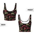 thumbnail image 5 of Lsque Red Chili Printed Women'S Sports Bra, Compression, Moisture Wicking, High-Impact Sports Bra For Women,Supportive sports bra-XX-Large, 5 of 9
