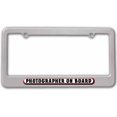 thumbnail image 1 of Photographer On Board License Plate Tag Frame, Multiple Colors, 1 of 1
