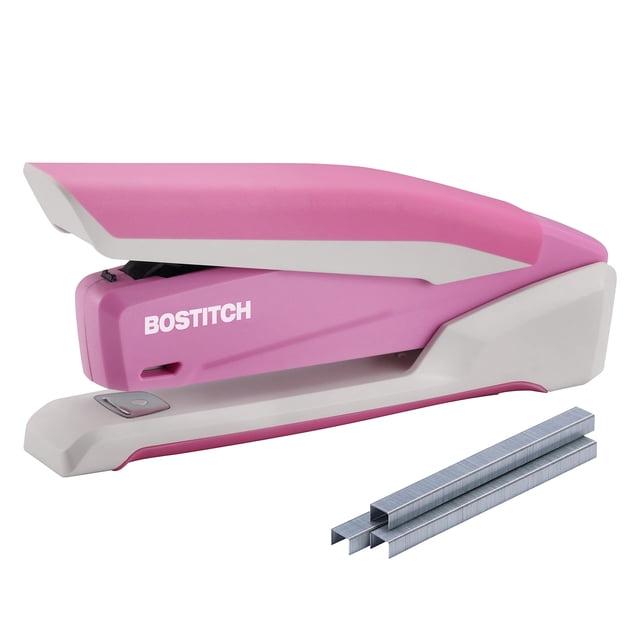 Engrapadora Bostitch Office InPower con resorte, 20 hojas, color rosa