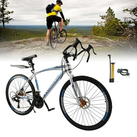 27 speed Road Bike Racing Bicycle 700C 26" Wheels Adult White & Blue
