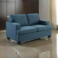 thumbnail image 6 of Benjara Eoin 62 Inch Loveseat, Blue Polyester, Soft Foam Cushioning, Solid Wood-Color:BlueMaterial, 6 of 6
