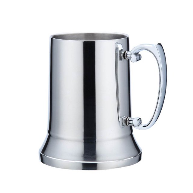 Monstrate Taza de acero inoxidable para acampar tazas irrompibles para beber cerveza y café Utensilios de cocina Plata 14.2*7.9 cm