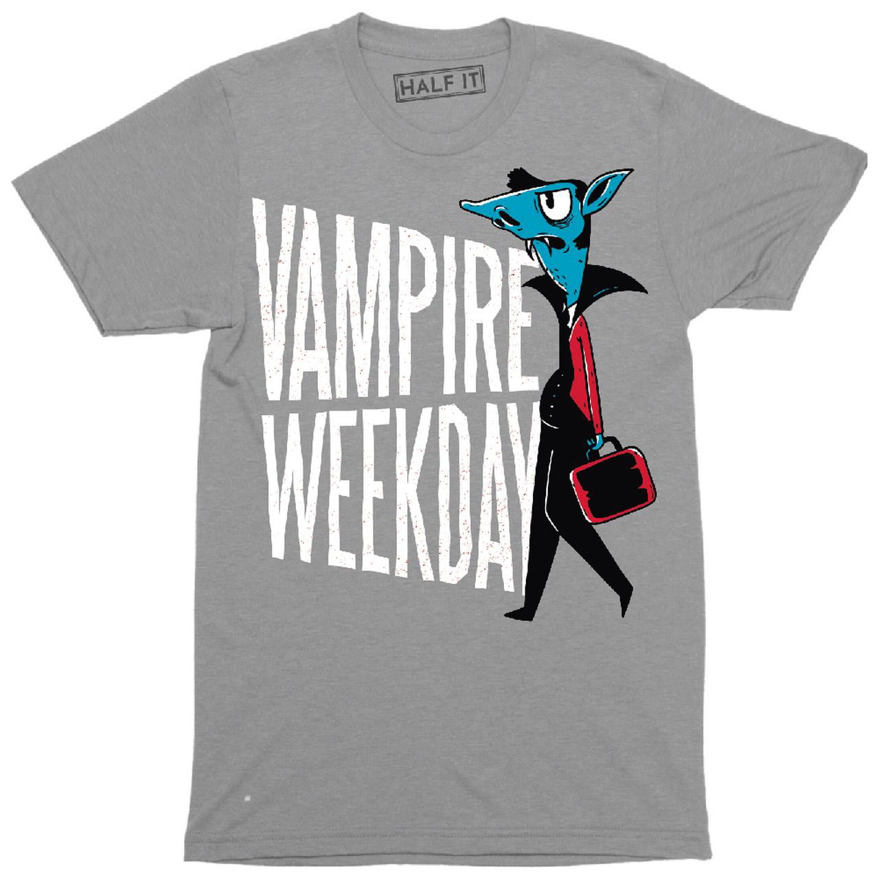 ingen forbindelse Kommunisme dug Vampire Weekday Funny Scary Cool Animal Dracula Men's T-Shirt - Walmart.com