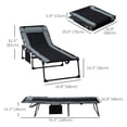 thumbnail image 3 of Outsunny Folding Chaise Lounge, Padded Reclining Tanning Chair, Black, 3 of 10