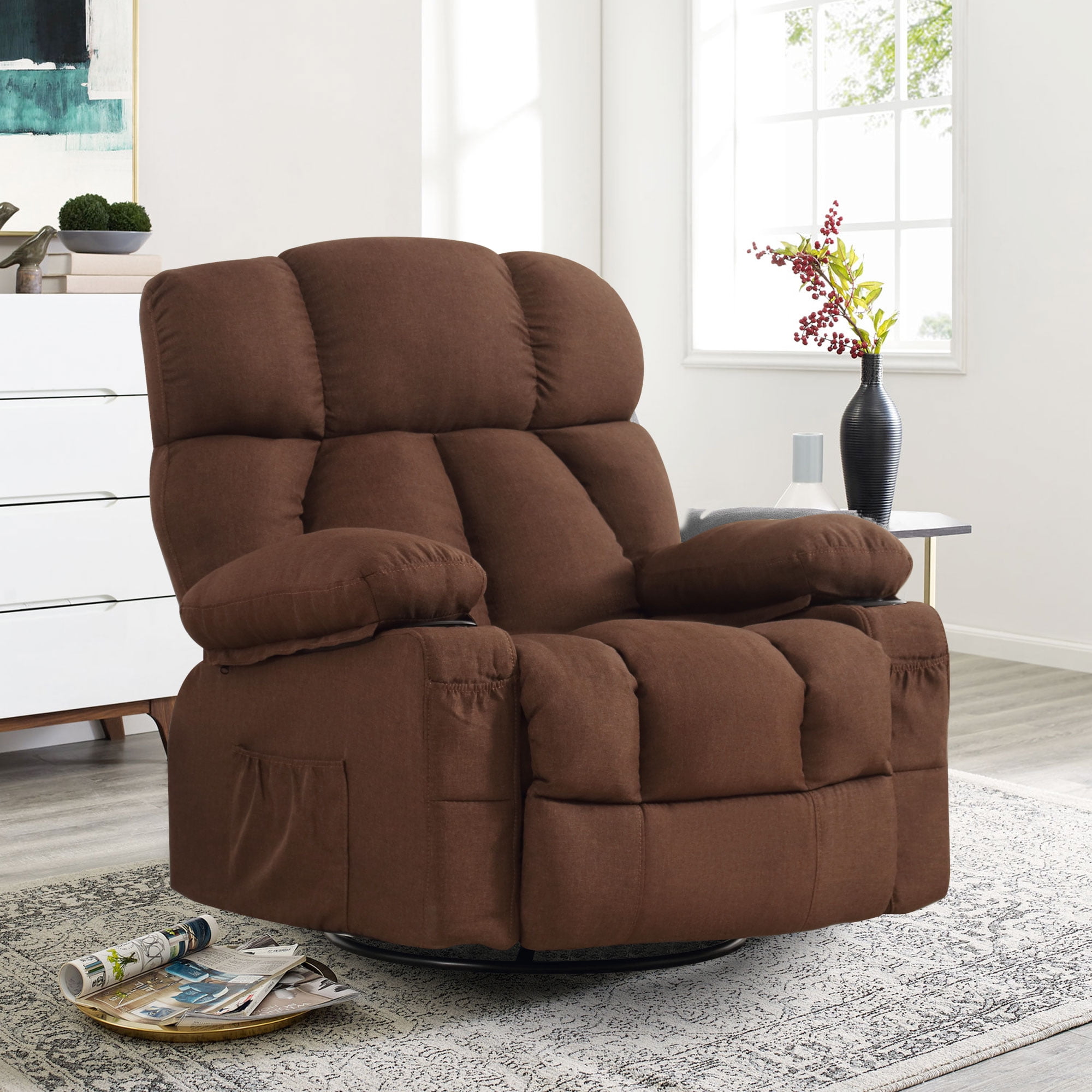 JONPONY Massage Rocker Recliner Chair with Vibration Massage and Heat Ergonomic Lounge Chair for Liv(图5) JONPONY Massage Rocker Recliner Chair with Vibration Massage and Heat Ergonomic Lounge Chair for Liv(图5)