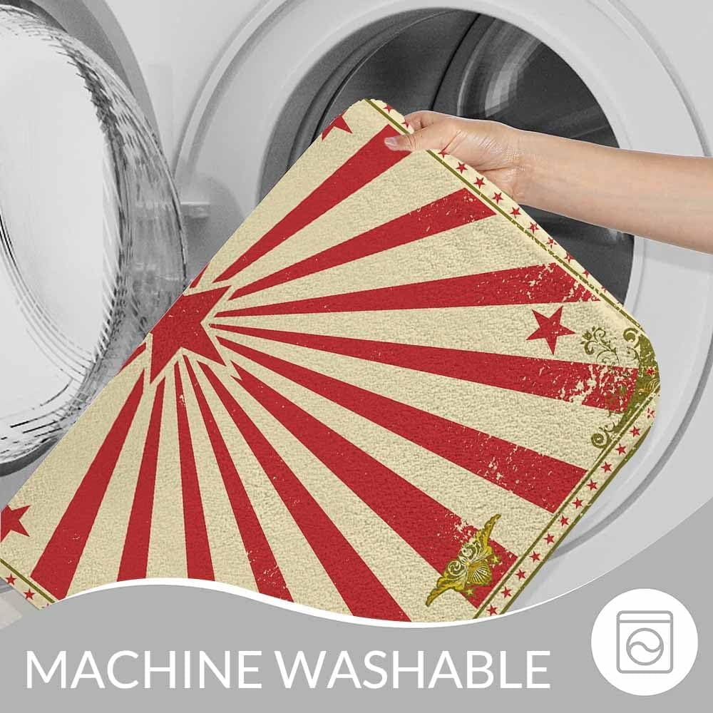 Circus Bath Rugs Microfiber Bathroom Mat Soft Plush Shaggy Shower Mat for Bathroom Fluffy Comfortable Water Absorbent Carpet Non-Slip Machine Washable 20"X30"