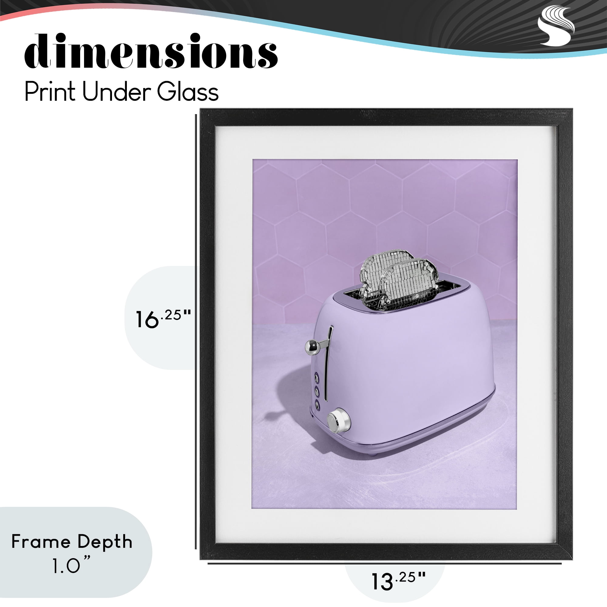 Stupell Industries Disco Toast over Purple Black Framed Print Under Glass, design by LISH Creative