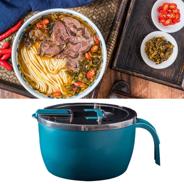 Cuenco para fideos instantáneos BuyWeek acero inoxidable con tapa