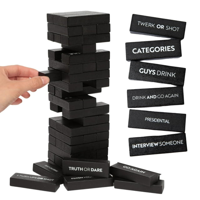 Juego para beber Buzzed Blocks para adultos con 54 bloques y comandos
