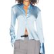 thumbnail image 1 of Camisas de Satén de Seda con Botones para Mujer, Blusas de Larga, Camisas de Mujer Azul L, 1 of 8