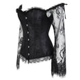 thumbnail image 2 of Stay Corset Tops for Women with Sleeves Renaissance Corset Plus Size L Black, 2 of 6