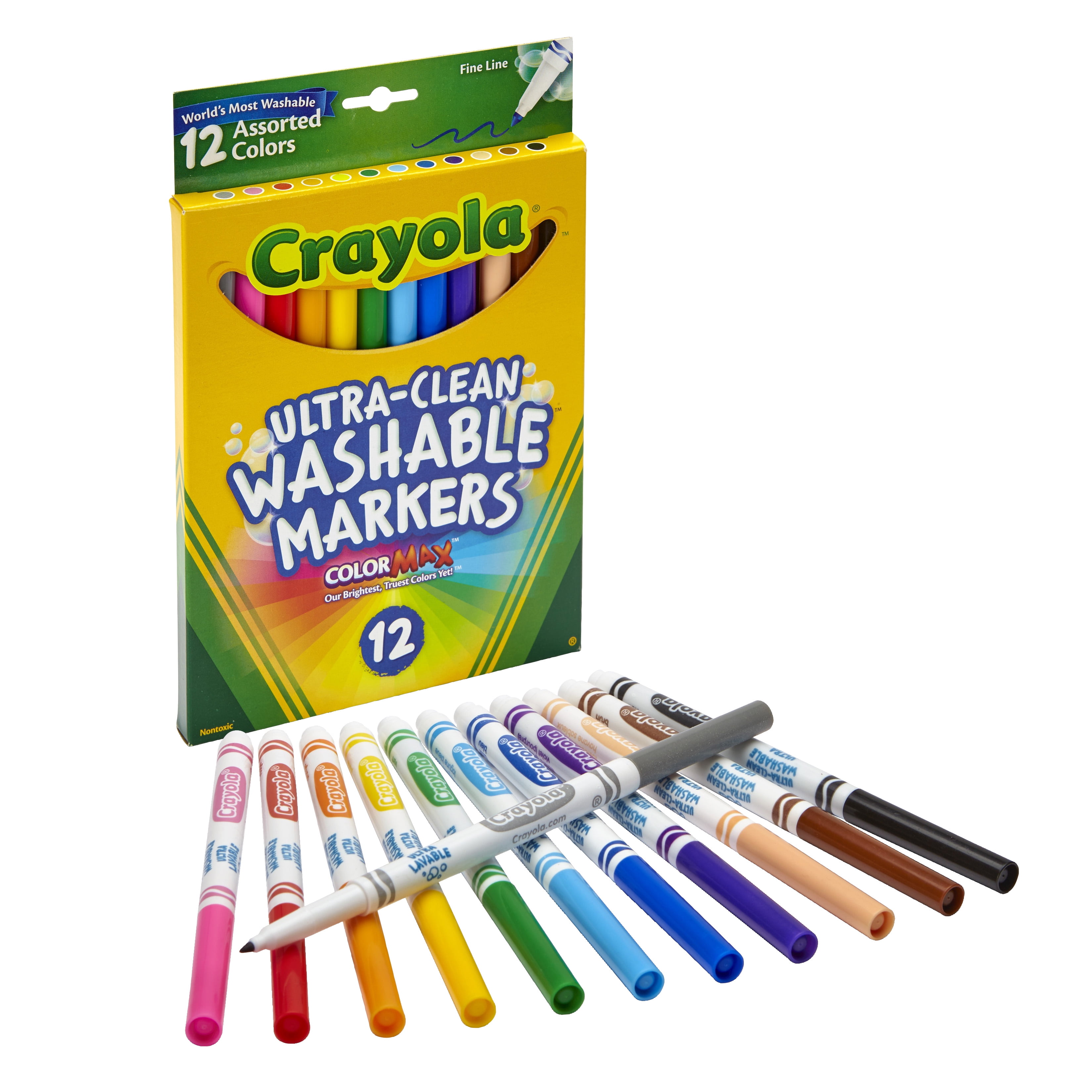 Crayola 58-7713 Fineline Markers 12 Vibrant Colors with Fine Tips 