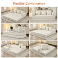 thumbnail image 6 of AOOWOW 82.5” Oversized Double Lounge Chaise,velvet Sofa Bed,Upholstered Boneless Cloud Sofa Deep Seat,No Assembly Required,Beige, 6 of 9