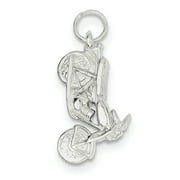 Sterling Silver Motorcycle Charm QC4798 (26mm x 14mm)