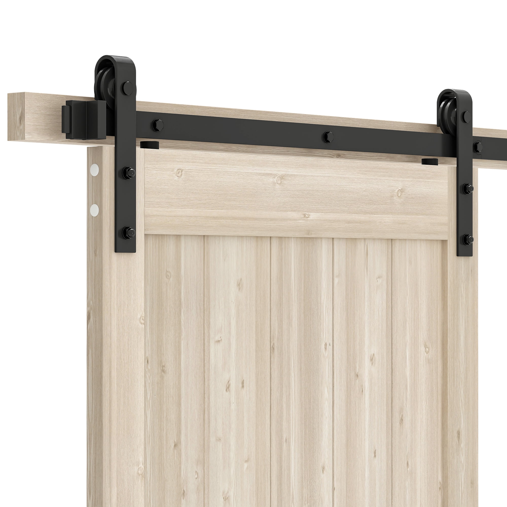 Uforic 36" x 84" Silding Barn Door,with Hardware Kit Rail,and Handle,Pulleys, Light Oak