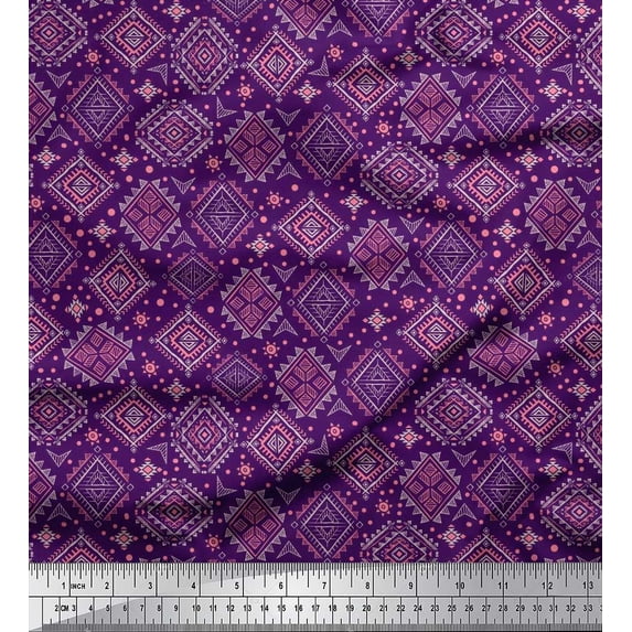 Soimoi Rayon Fabric Aztec Southwestern Printed Craft Fabric by The Yard 56 Inch Wide